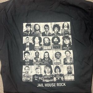 Jail House Rock Tee - All your favorite rock stars and their mug shots